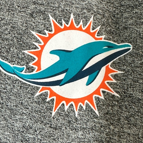 NFL Team Apparel Vintage Miami Dolphins Fleece Pullover L/S Shirt Gray Green XL - Picture 5 of 9